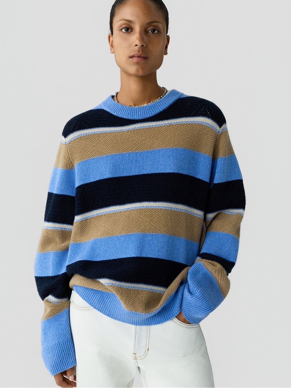Guest in Residence new arrivals cashmere stripe crew new in original packaging